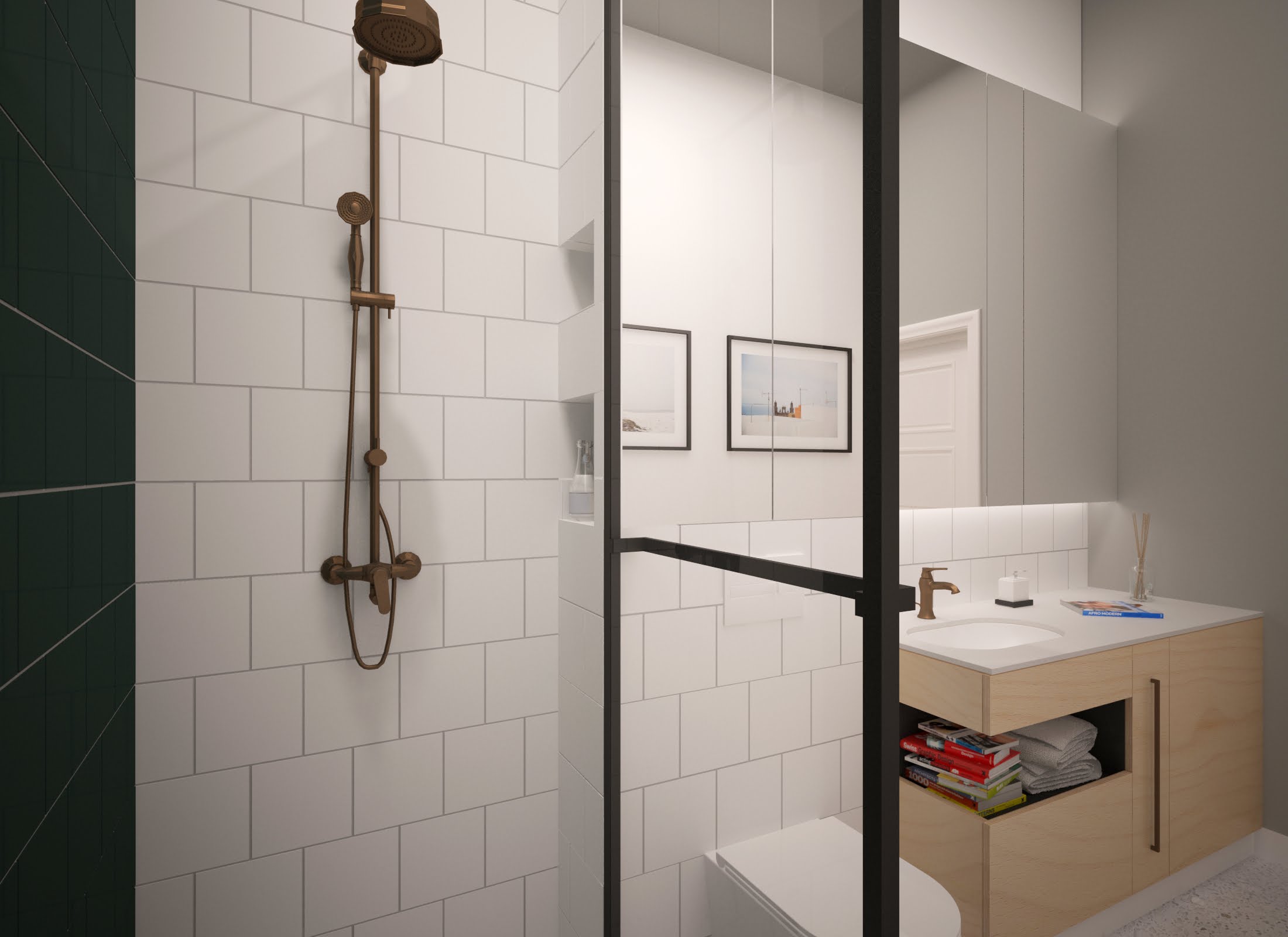 Widok spod prysznica.